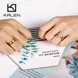 Romantic Wedding Rings Stainless Steel Zircon Engagement Jewelry