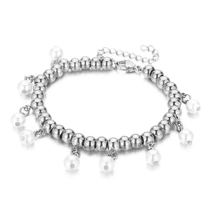 Bohemian Tassels Pearl Bracelet for Women, Daughter Birthday Gift