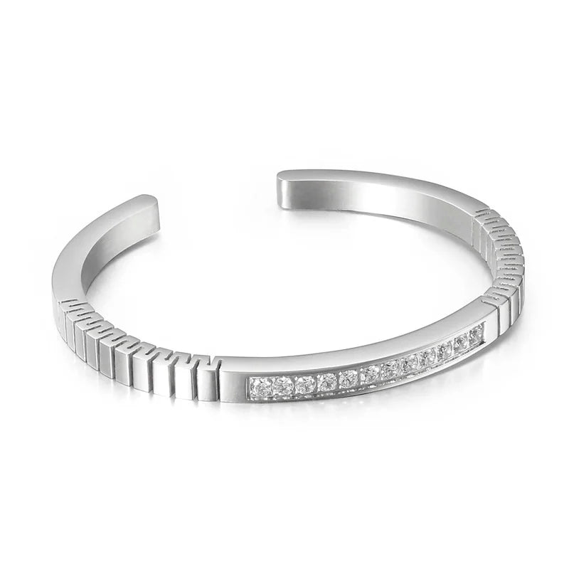 CZ Stainless Steel Bangle