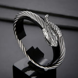 Snake Bangle Men Stainless Steel Punk Jewelry Wire Rope