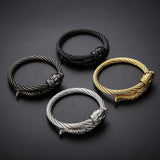 Snake Bangle Men Stainless Steel Punk Jewelry Wire Rope