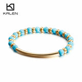 Boho Style Stainless Steel Beaded Bracelet for Women