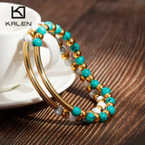 Boho Style Stainless Steel Beaded Bracelet for Women