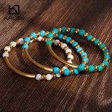 Boho Style Stainless Steel Beaded Bracelet for Women