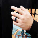 Colorful Stainless Steel Motorcycle Chain Ring for Men Party Jewelry