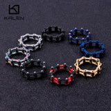 Colorful Stainless Steel Motorcycle Chain Ring for Men Party Jewelry