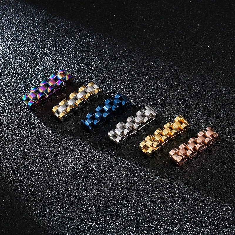 Colorful Stainless Steel Motorcycle Chain Ring for Men Party Jewelry