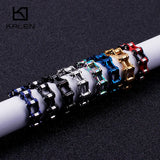 Colorful Stainless Steel Motorcycle Chain Ring for Men Party Jewelry