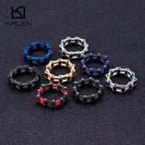 Colorful Stainless Steel Motorcycle Chain Ring for Men Party Jewelry