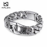 Stainless Steel Handcuff Bracelet 18mm Heavy Chain Men's Jewelry