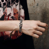 Stainless Steel Handcuff Bracelet 18mm Heavy Chain Men's Jewelry