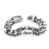 Stainless Steel Handcuff Bracelet 18mm Heavy Chain Men's Jewelry