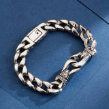 Stainless Steel Handcuff Bracelet 18mm Heavy Chain Men's Jewelry