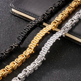 Stainless Steel Biker Bracelet with Royal Chain