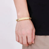 Stainless Steel Biker Bracelet with Royal Chain
