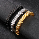 Stainless Steel Biker Bracelet with Royal Chain