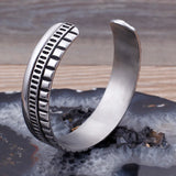 Men's Stainless Steel Cuff Bangle Grid Charm Bracelet
