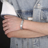 Tennis Chain Bracelet Stainless Steel Biker Gift for Men