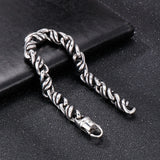 Men's Stainless Steel Link Chain Bracelet Metal Weave Armband Hand Jewelry