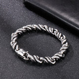 Men's Stainless Steel Link Chain Bracelet Metal Weave Armband Hand Jewelry