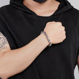 Men's Stainless Steel Link Chain Bracelet Metal Weave Armband Hand Jewelry