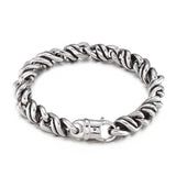 Men's Stainless Steel Link Chain Bracelet Metal Weave Armband Hand Jewelry