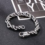 Men's Stainless Steel Link Chain Bracelet Metal Weave Armband Hand Jewelry