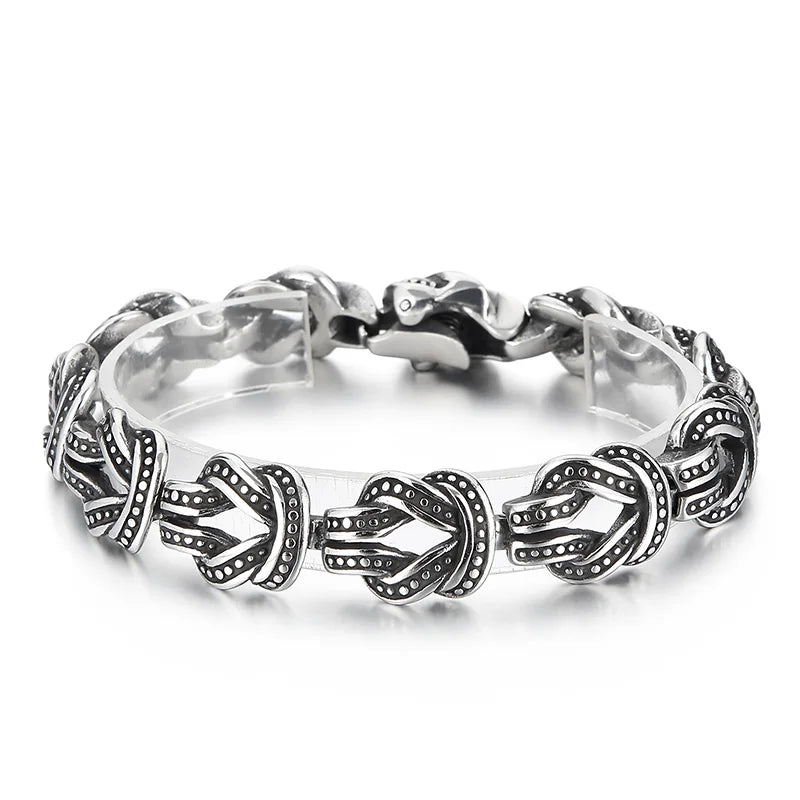 Vintage Knotted Chain Point Stainless Steel Bracelet