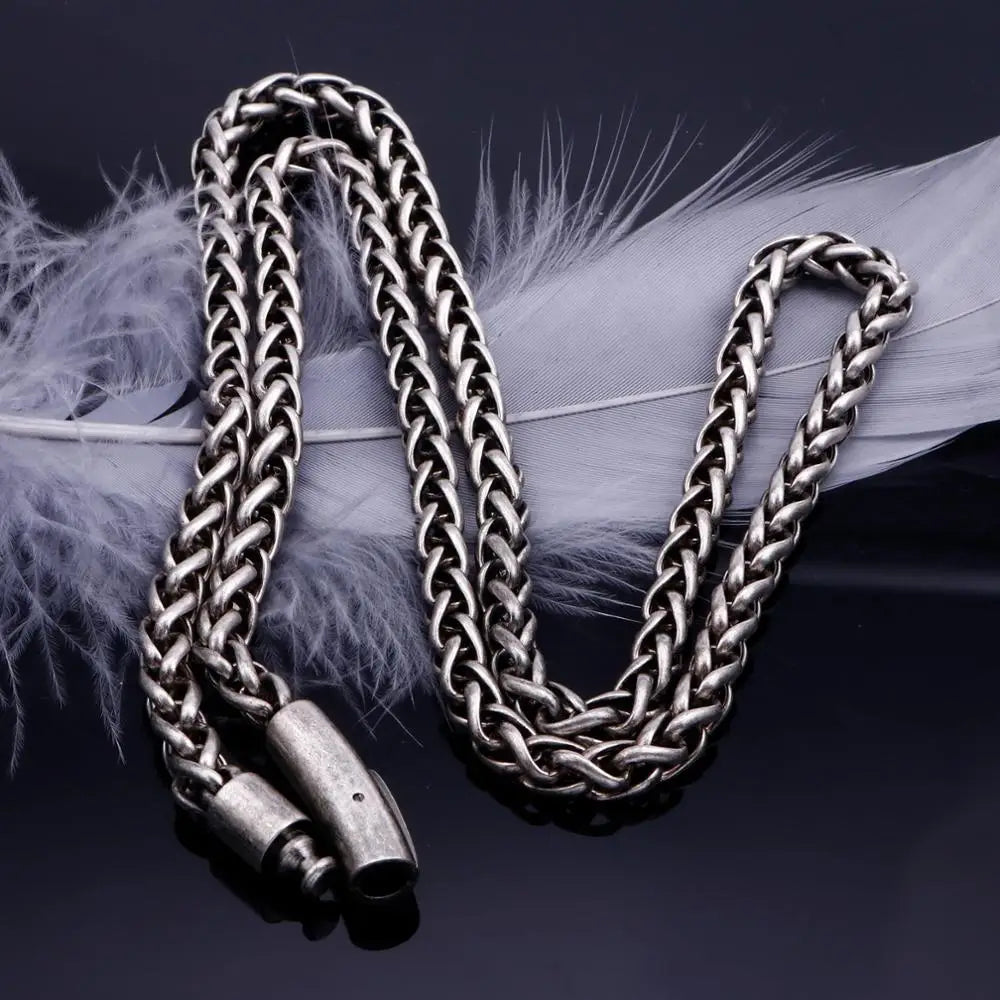 Vintage Stainless Steel 65cm Whip Chain Necklace Men Biker Jewelry