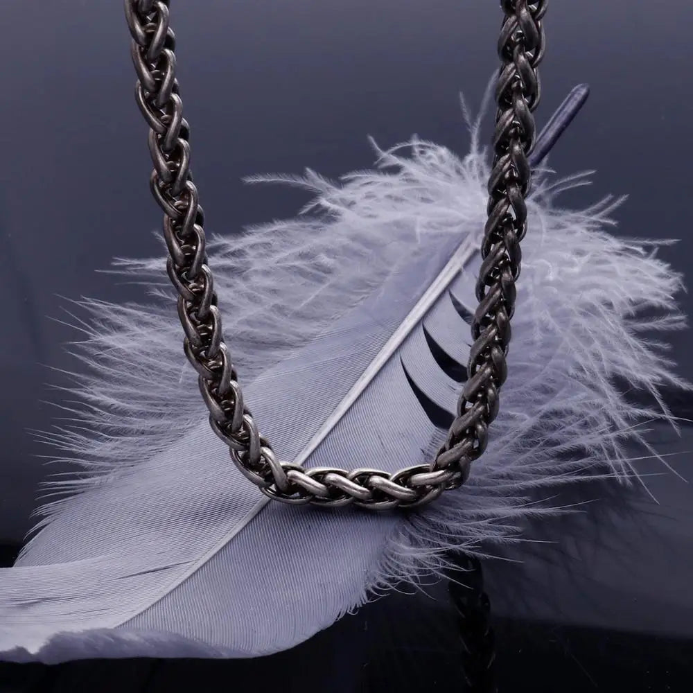 Vintage Stainless Steel 65cm Whip Chain Necklace Men Biker Jewelry