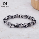 Vintage Stainless Steel Snake Chain Linking Bracelets Men