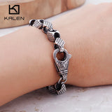 Vintage Stainless Steel Snake Chain Linking Bracelets Men