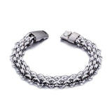 Men's Stainless Steel Chain Link Bracelet with Magnetic Closure