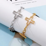 Zircon Cross Bracelet Strand Twist Chain With Cross Charms Bracelet
