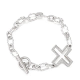 Zircon Cross Bracelet Strand Twist Chain With Cross Charms Bracelet