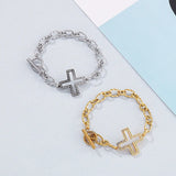 Zircon Cross Bracelet Strand Twist Chain With Cross Charms Bracelet