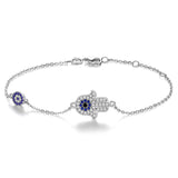 925 Silver Evil Eye Hand Eye Horse Hoof Bracelet for Women