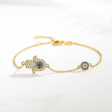 925 Silver Evil Eye Hand Eye Horse Hoof Bracelet for Women
