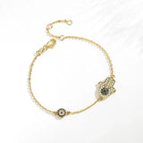 925 Silver Evil Eye Hand Eye Horse Hoof Bracelet for Women