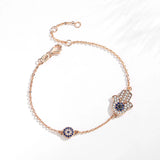 KALETIEN Hamsa Evil Eye Horse Hoof 925 Silver Bracelet