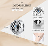 10mm Evil Eye 925 Silver Beads for Bracelet Necklace Charms