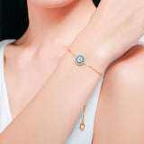 925 Silver Bracelet Hamsa Evil Eye Charm Women Men Jewelry
