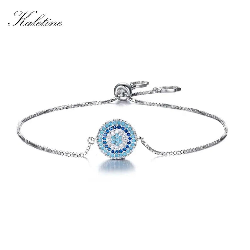 925 Silver Bracelet Hamsa Evil Eye Charm Women Men Jewelry