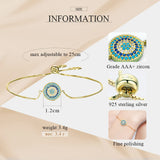 925 Silver Bracelet Hamsa Evil Eye Charm Women Men Jewelry