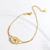 925 Silver Evil Eye Bracelet Men CZ Yellow Fine Jewelry