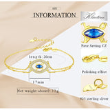 925 Silver Evil Eye Bracelet Men CZ Yellow Fine Jewelry