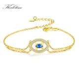 925 Silver Evil Eye Bracelet Men CZ Yellow Fine Jewelry