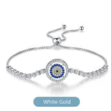 925 Sterling Silver Evil Eye Bracelet Zircon Tennis Bracelet