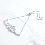 925 Silver Evil Eye Hamsa Bracelet Charm Tennis Beads Jewelry