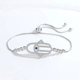 925 Silver Evil Eye Hamsa Bracelet Charm Tennis Beads Jewelry